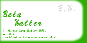 bela waller business card